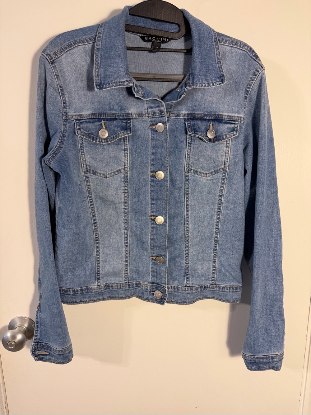 Baccini Light Blue Denim Jacket - Button Front Medium